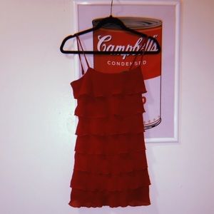 Red Ruffle Mini Dress